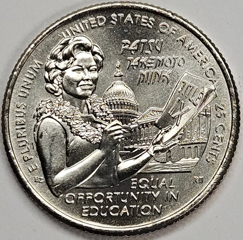 2024 Honorable Patsy Takemoto Mink Famous Women Quarter . . . . Choice Brilliant Uncirculated