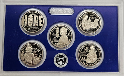 2024-S Famous Women 5-coin Quarter Proof Set Superb Brilliant Proof