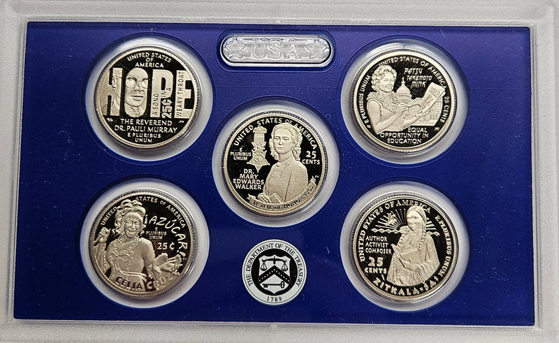 2024-S Famous Women 5-coin Quarter Proof Set Superb Brilliant Proof