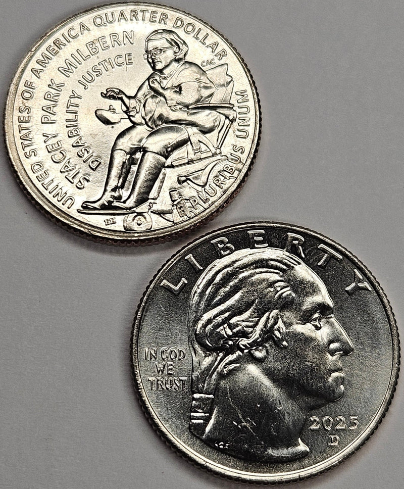 2025-P and D Stacey Milbern Famous Women Quarter Pair . . . . Choice Brilliant Uncirculated