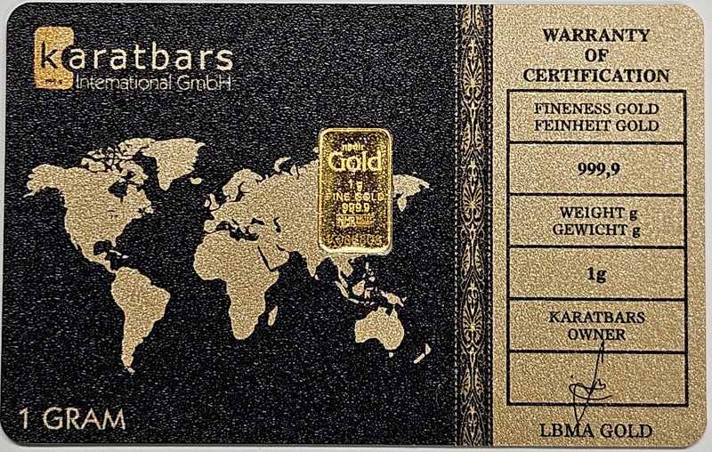 Karatbars 1g LBMA Gold in card . . . . 999.9 Fine Gold