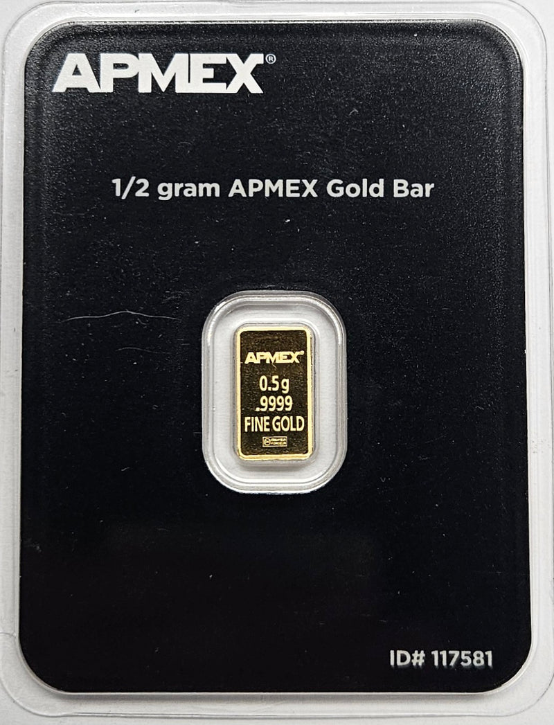 1/2 gram APMEX Gold Bar .9999 Fine Gold – Mount Vernon Coin