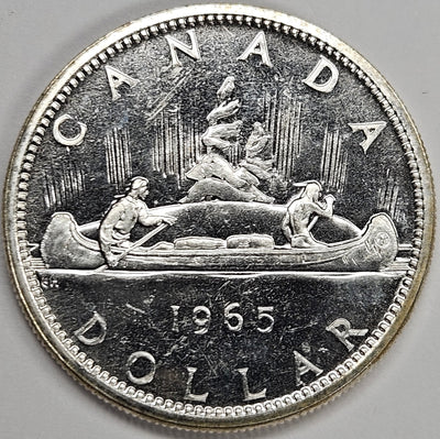 1965 Canadian Silver Dollar Choice Brilliant Uncirculated – Mount