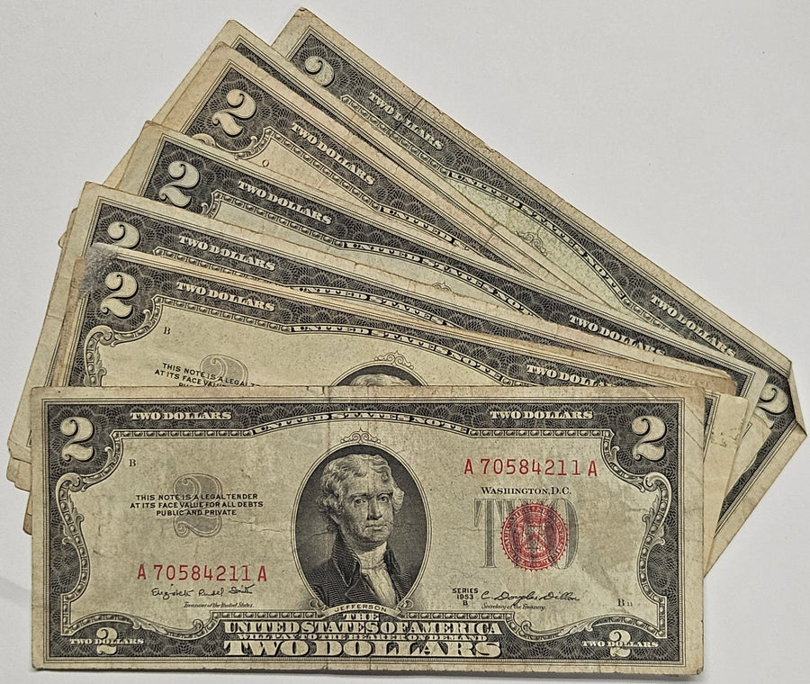 10 $2.00 Red Seal notes Good to Fine – Mount Vernon Coin