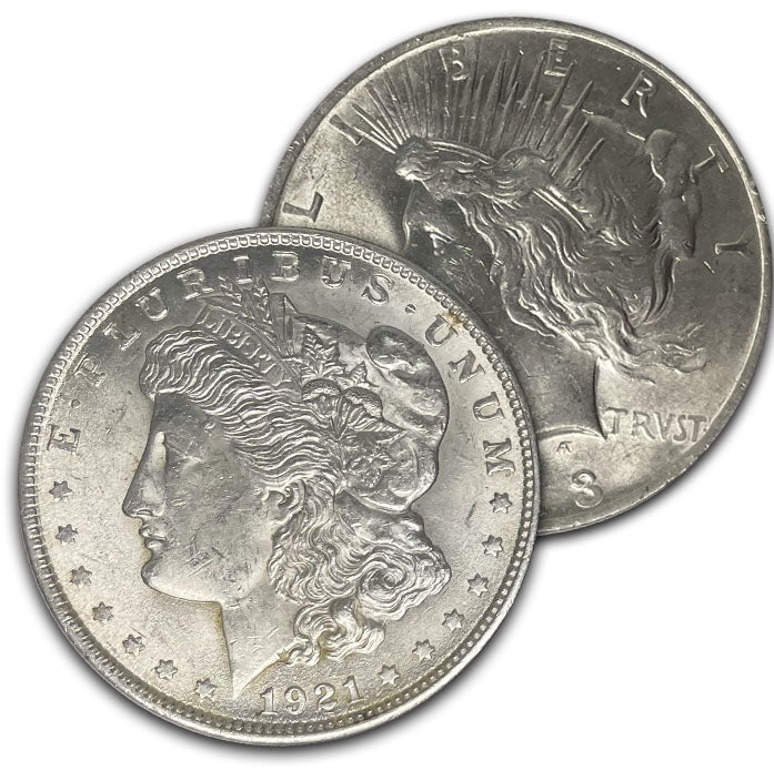 1921 Morgan and 1923 Peace Silver Dollar Hoard . . . . Select BU