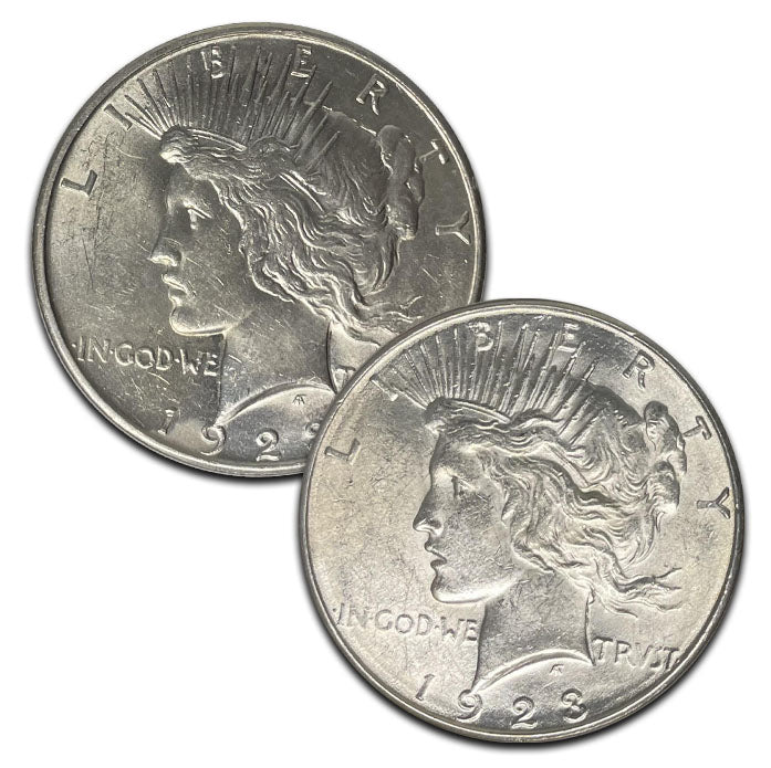1923-D and 1923-S Peace Dollars . . . . Select BU