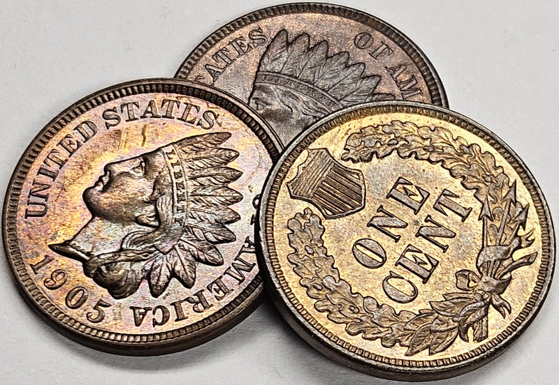 3 Different Attractive Indian Cents . . . . Choice BU Red/Brown