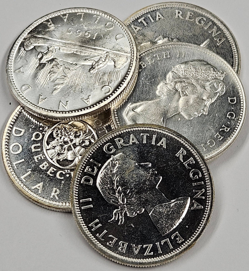 1960s Silver Canadian Dollar Pair Brilliant Uncirculated