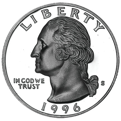 1996-S Washington Quarter . . . .Gem Brilliant Proof Silver