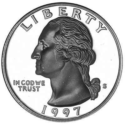 1997-S Washington Quarter Gem Brilliant Proof Silver