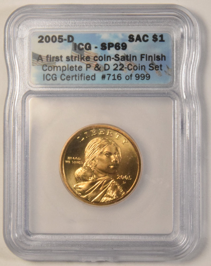 2005-D Sacagawea Dollar ICG SP-69 A First Strike Coin Satin Finish