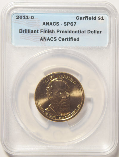 2011-D Garfield Presidential Dollar . . . . ANACS SP-67