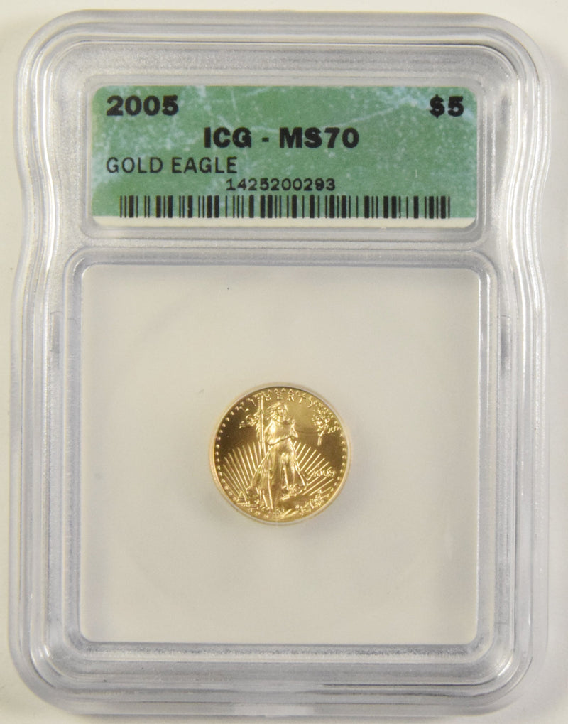2005 $5.00 Gold Eagle ICG MS-70