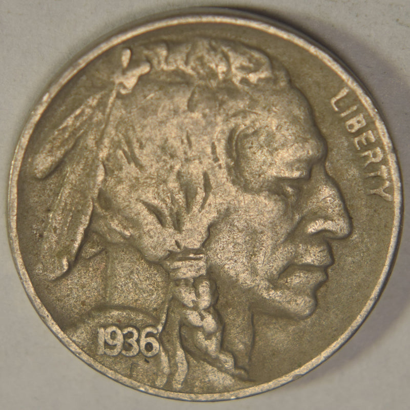 1936 Buffalo Nickel XF rim bump