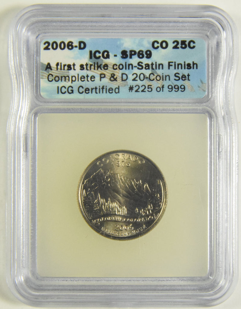 2006-D Colorado State Quarter ICG SP-69 First Strike Satin Finish