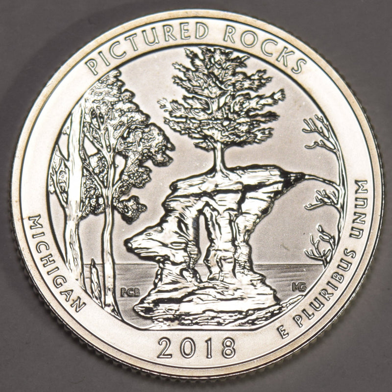 2018-S Picture Rocks National Park, MI Quarter . . . . Superb Brilliant Proof Silver
