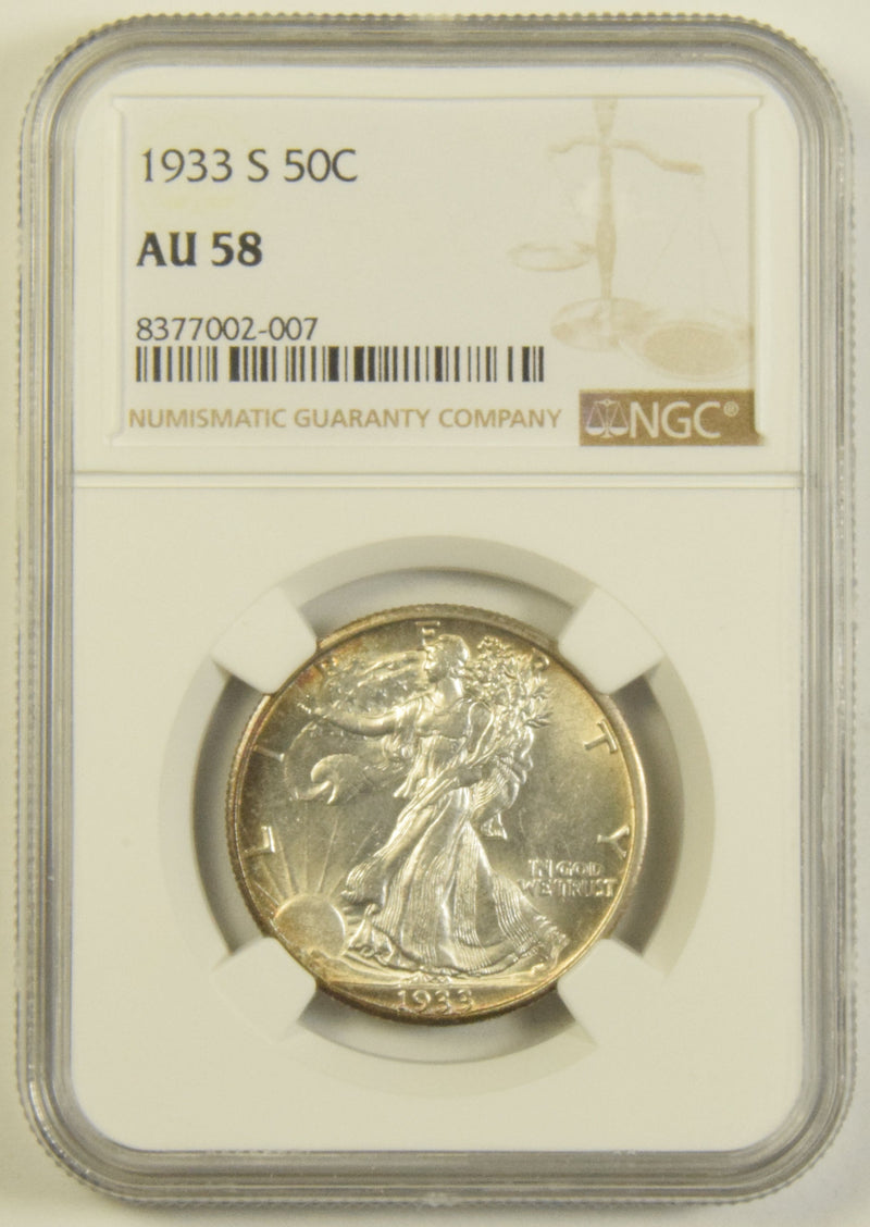 1933-S Walking Liberty Half NGC AU-58