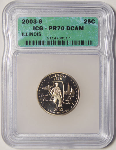 2003-S Illinois State Quarter . . . . ICG PR-70 DCAM