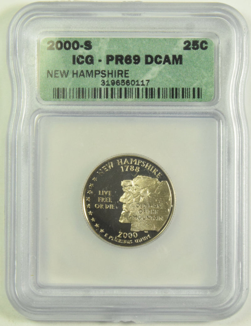 2000-S New Hampshire Silver State Quarter ICG PR-69 DCAM