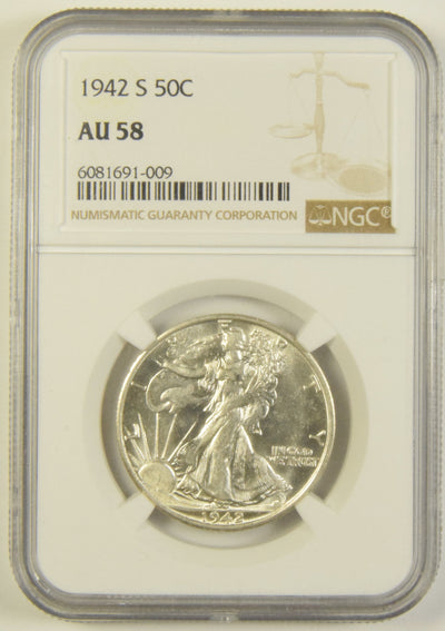 1942-S Walking Liberty Half NGC AU-58