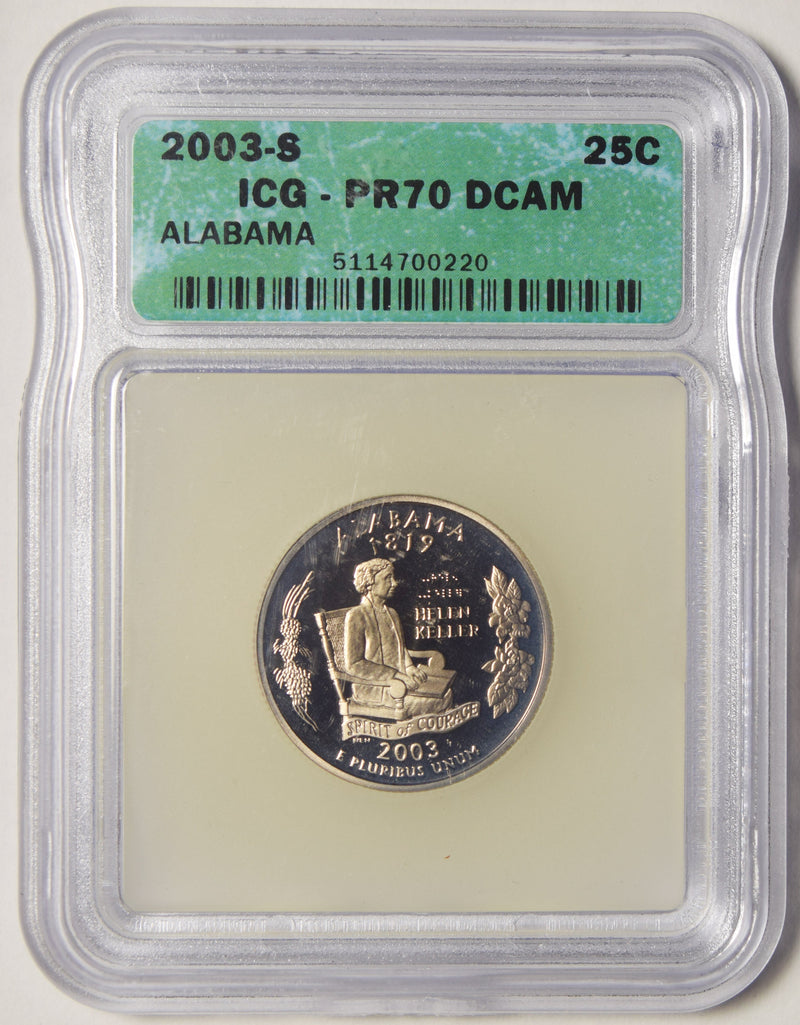 2003-S Alabama State Quarter ICG PR-70 DCAM