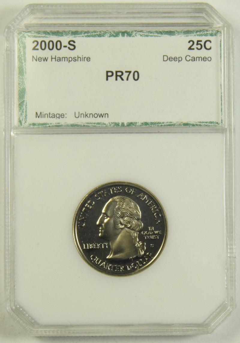 2000-S New Hampshire State Quarter PCI PR-70 DCAM