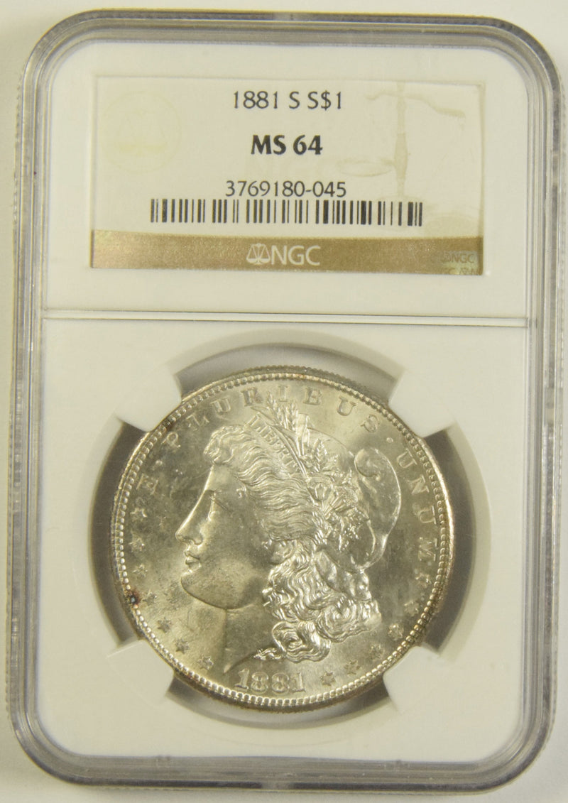 1881-S Morgan Dollar NGC MS-64