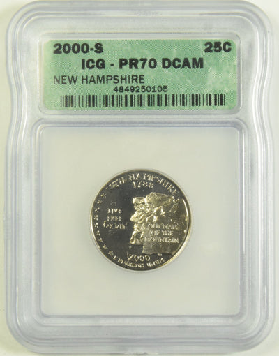 2000-S New Hampshire State Quarter ICG PR-70 DCAM