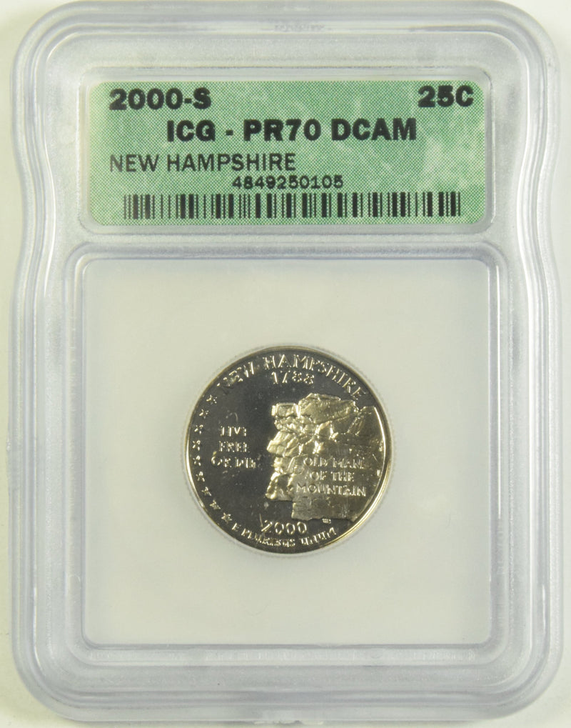 2000-S New Hampshire State Quarter ICG PR-70 DCAM
