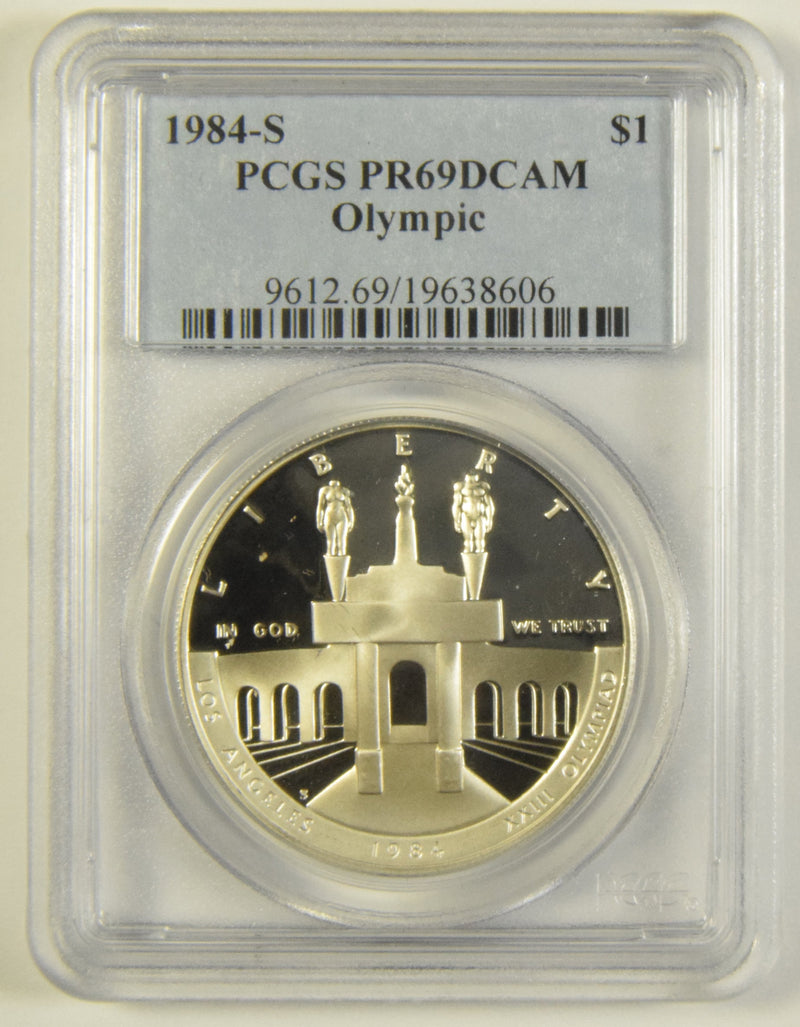 1984-S LA Olympic Coliseum Silver Dollar . . . . PCGS PR-69 DCAM