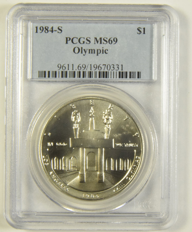 1984-S LA Olympic Coliseum Silver Dollar . . . . PCGS MS-69