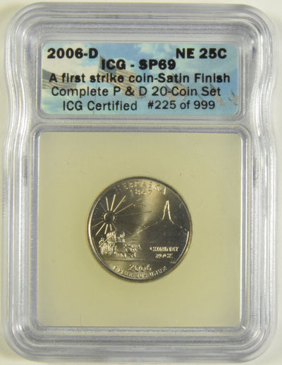 2006-D Nebraska State Quarter ICG SP-69 First Strike Satin Finish