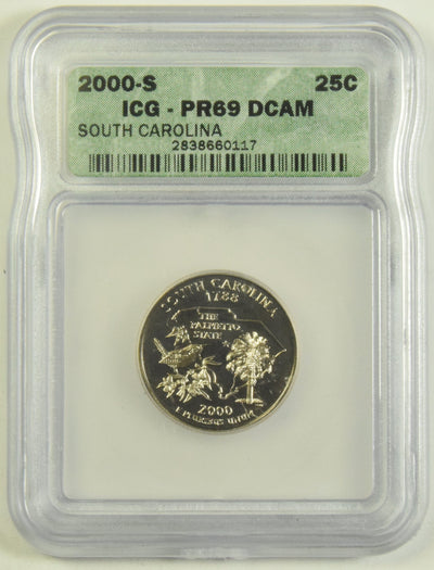 2000-S South Carolina State Quarter ICG PR-69 DCAM