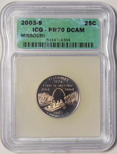 2003-S Missouri State Quarter ICG PR-70 DCAM