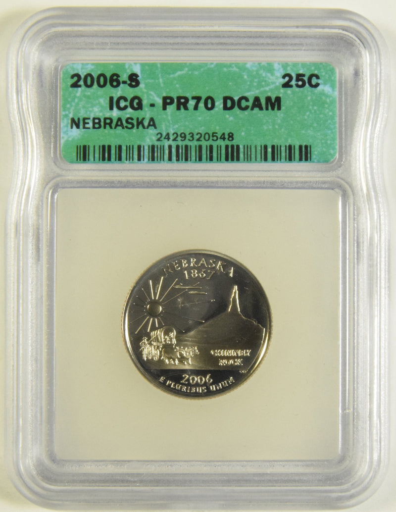 2006-S Nebraska State Quarter ICG PR-70 DCAM