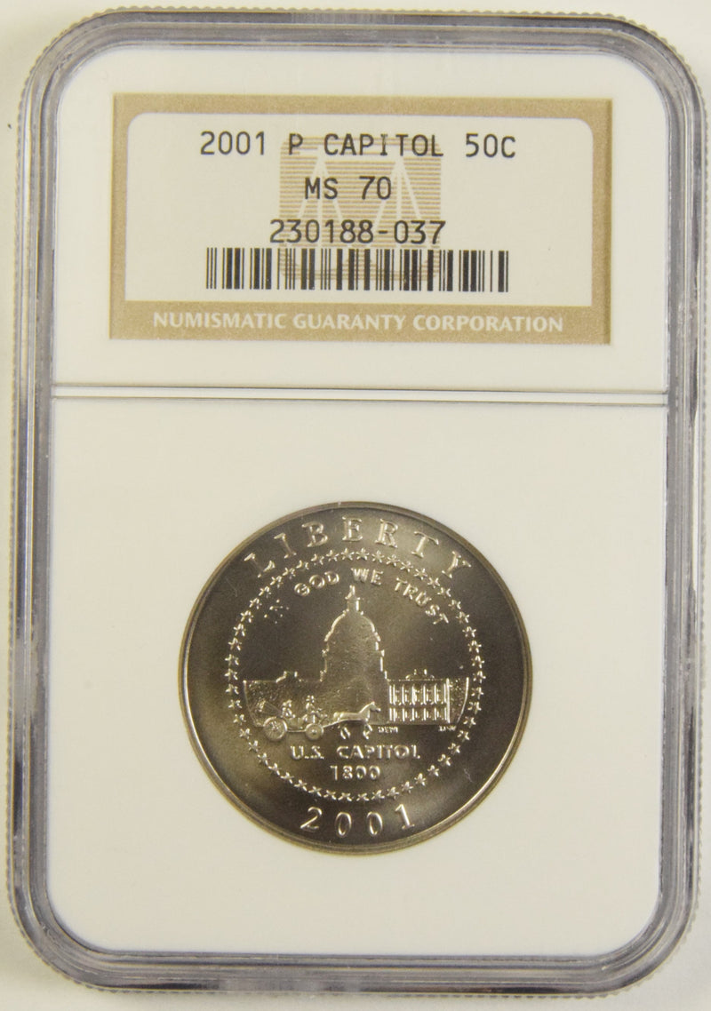 2001-P U.S. Capitol Half . . . . NGC MS-70