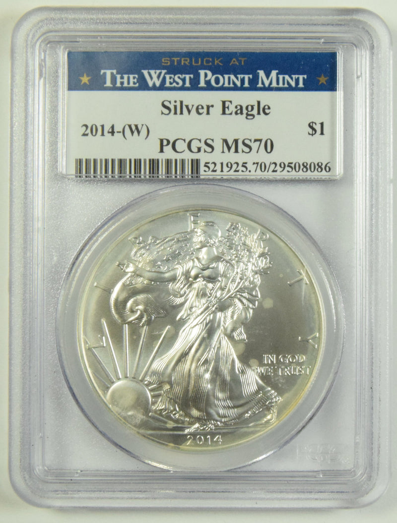 2014 (W) Silver Eagle PCGS MS-70 Struck at West Point