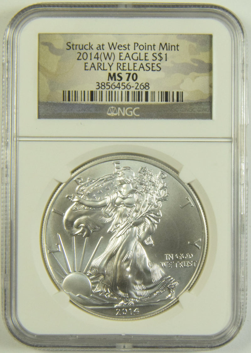 2014 (W) Silver Eagle NGC MS-70 Early Releases Struck at West Point