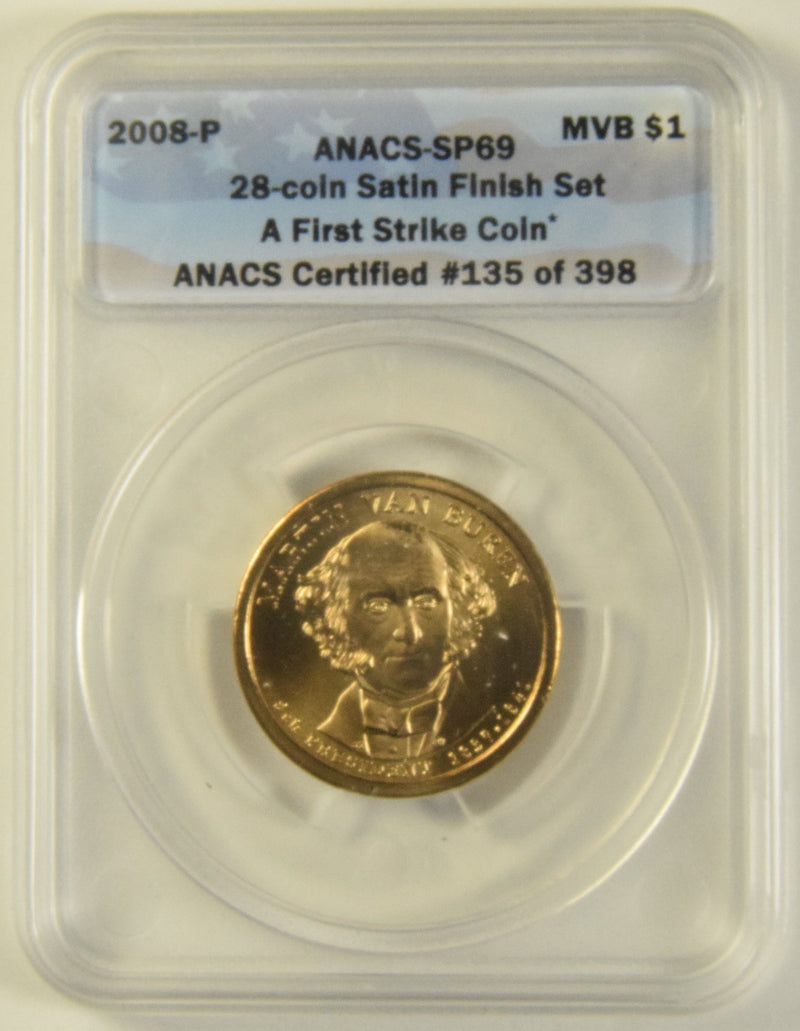2008-P Van Buren Presidential Dollar ANACS SP-69 First Strike