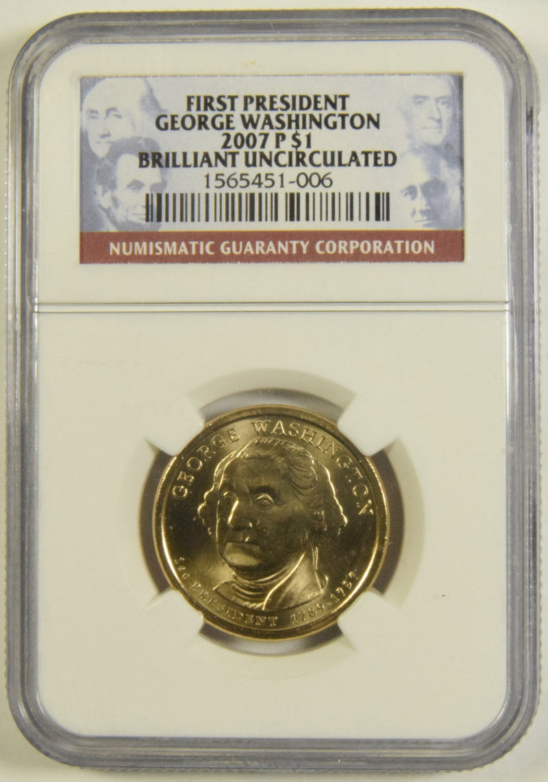 2007 George Washington Presidential Dollar NGC Brilliant Uncirculated