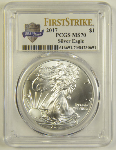 2017 Silver Eagle PCGS MS-70 First Strike 225 Years US Mint