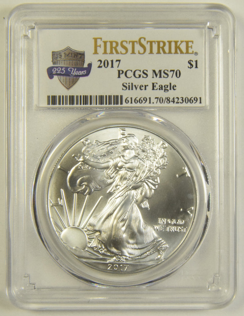 2017 Silver Eagle PCGS MS-70 First Strike 225 Years US Mint