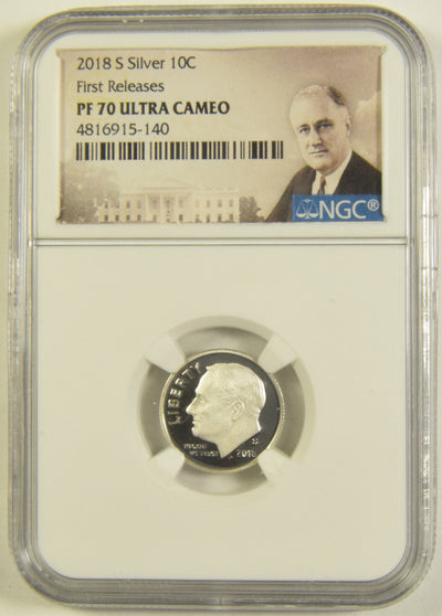 2018-S Silver Roosevelt Dime NGC PF-70 Ultra Cameo First Releases