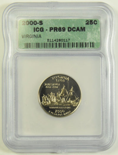 2000-S Virginia State Quarter ICG PR-69 DCAM