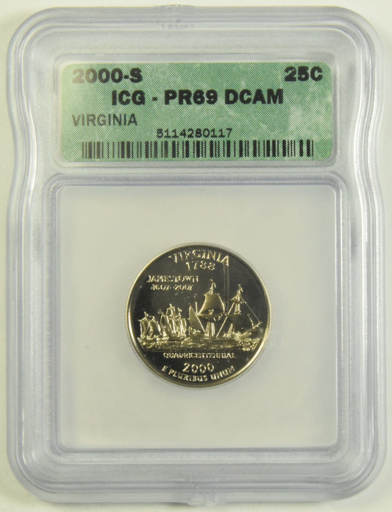 2000-S Virginia State Quarter ICG PR-69 DCAM