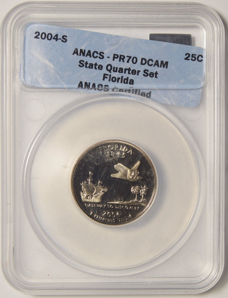 2004-S Florida State Quarter ANACS PR-70 DCAM