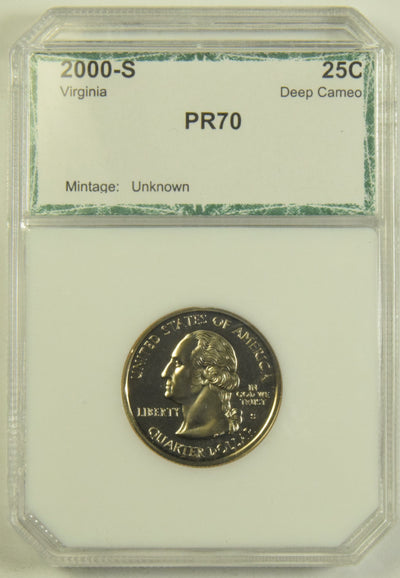 2000-S Virginia State Quarter PCI PR-70