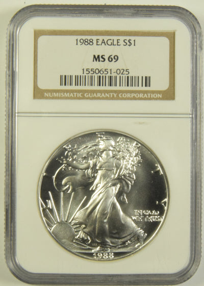1988 Silver Eagle NGC MS-69