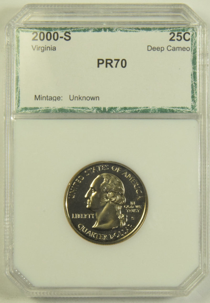 2000-S Virginia State Quarter PCI PR-70