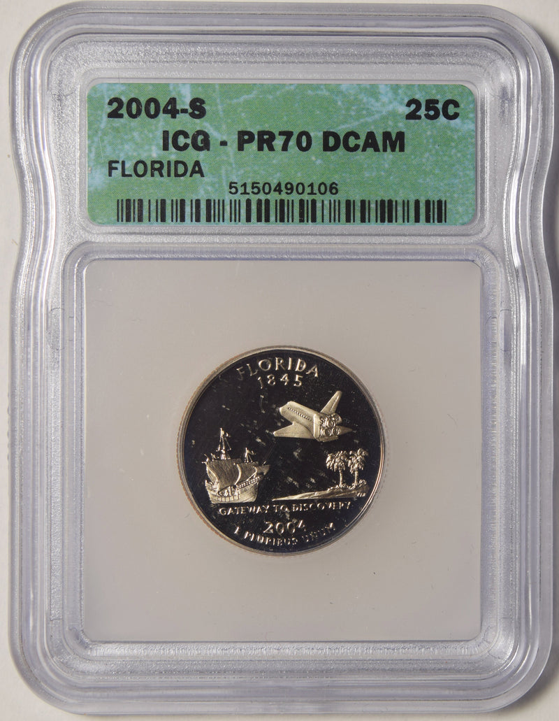 2004-S Florida State Quarter ICG PR-70 DCAM